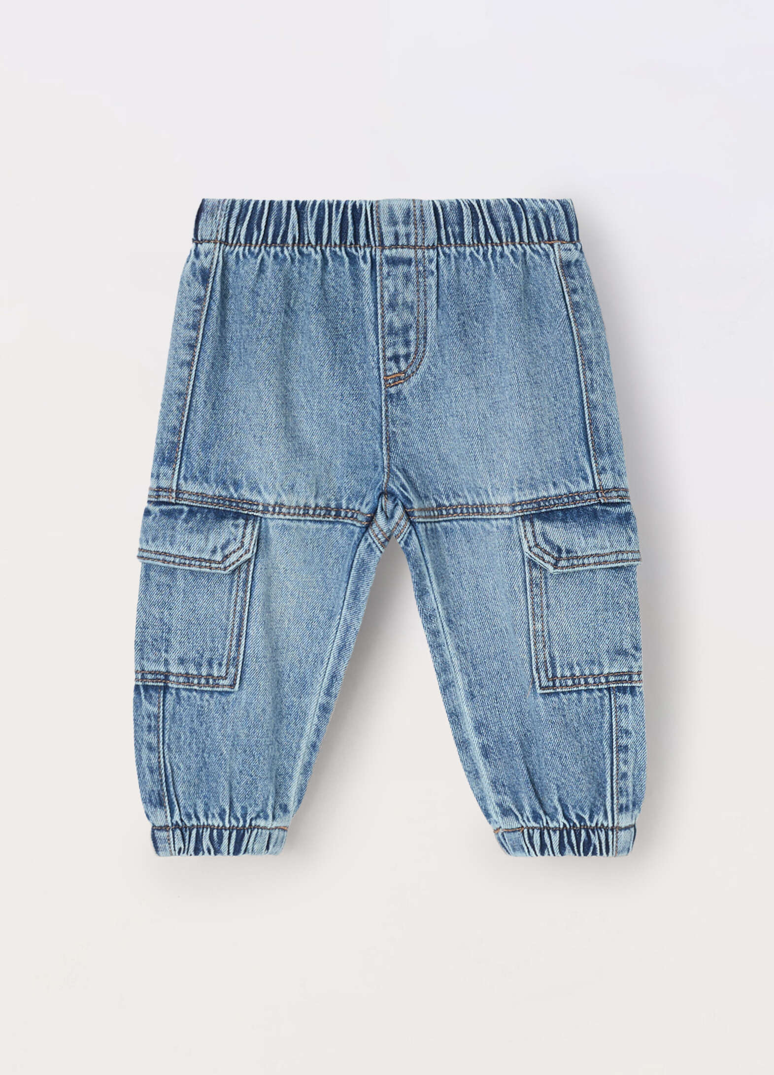 Baby Cotton Denim Cargo Pants